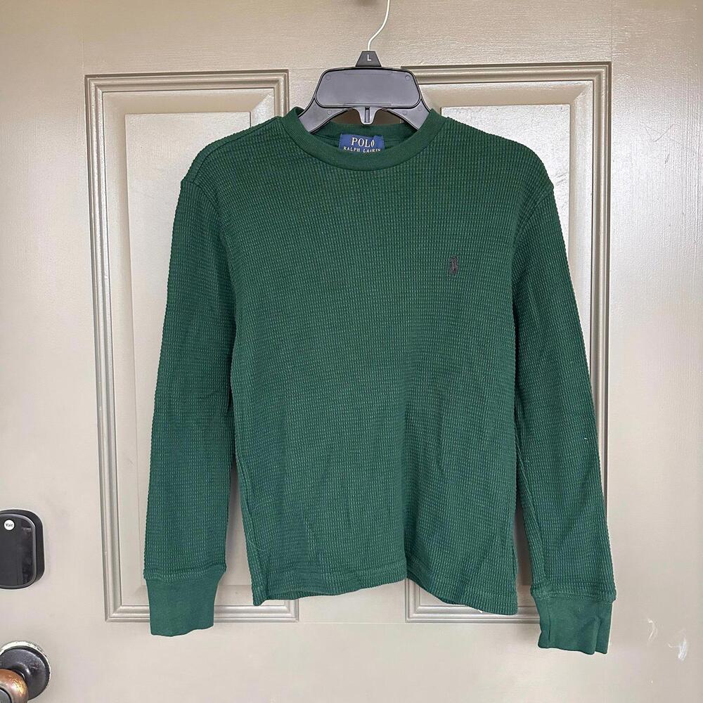 Polo Ralph‎ Lauren Waffle-Knit Long-Sleeve Crew Neck Shirt Small 8